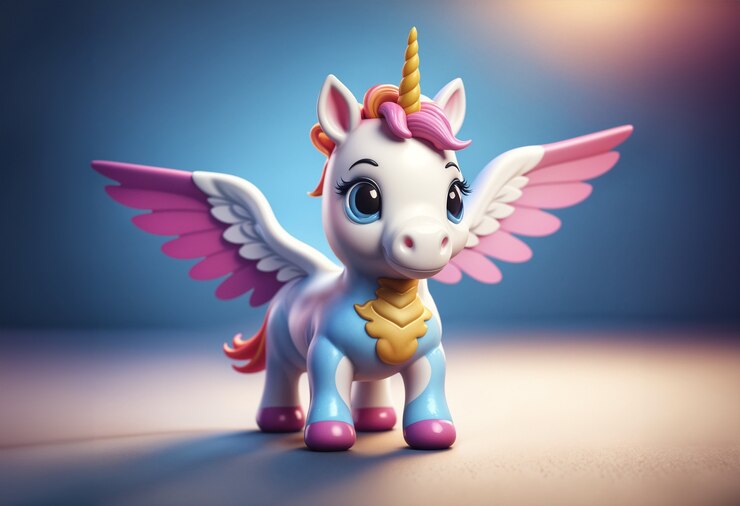 Photo gratuit une licorne mignonne en 3d