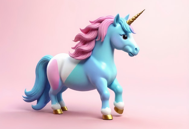 Photo gratuite une licorne mignonne en 3d