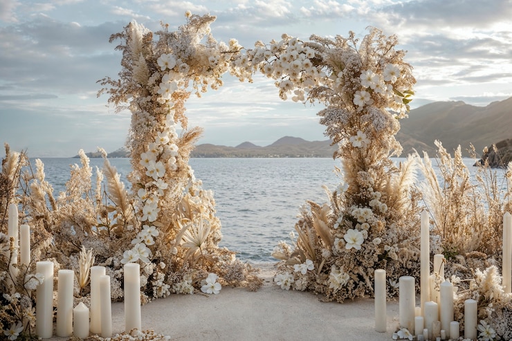 Photo gratuit un lieu de mariage photoréaliste avec un décor et des ornements intricats