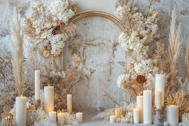 Photo gratuite un lieu de mariage photoréaliste avec un décor et des ornements intricats
