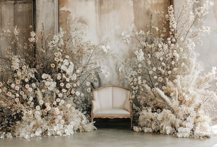 Photo gratuit un lieu de mariage photoréaliste avec un décor et des ornements intricats