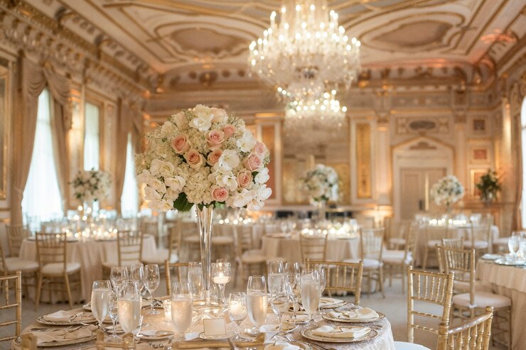 Photo gratuit un lieu de mariage photoréaliste avec un décor et des ornements intricats