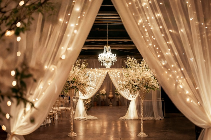 Photo gratuit un lieu de mariage photoréaliste avec un décor et des ornements intricats