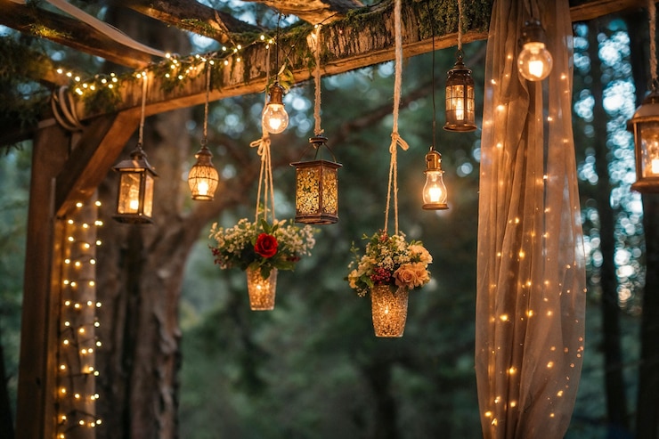 Photo gratuit un lieu de mariage photoréaliste avec un décor et des ornements intricats
