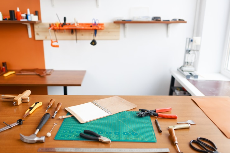 Photo gratuit lieu de travail de l'artisan