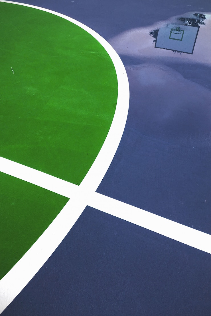Photo gratuit lignes de terrain de basket