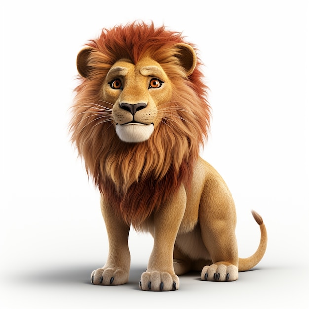 Photo gratuite lion de dessin animé 3d