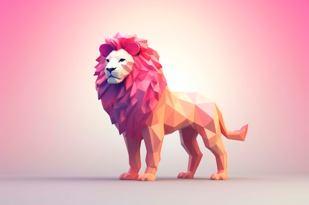 Photo gratuite un lion féroce dans le studio.