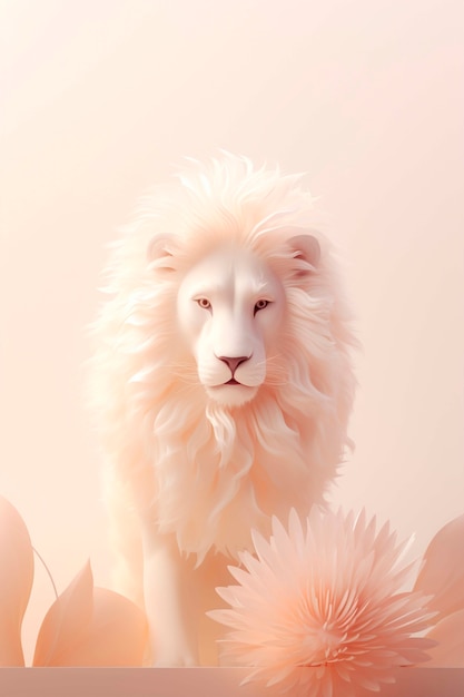 Photo gratuite un lion féroce dans le studio.