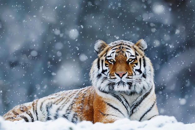 Photo gratuite lion d'hiver généré par l'ia