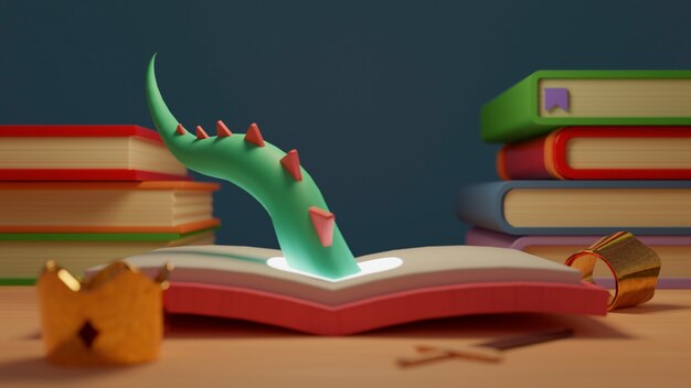 Livre ouvert avec arrangement de caractères