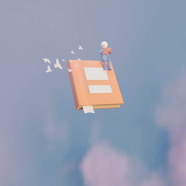 Livre de style dessin animé flottant