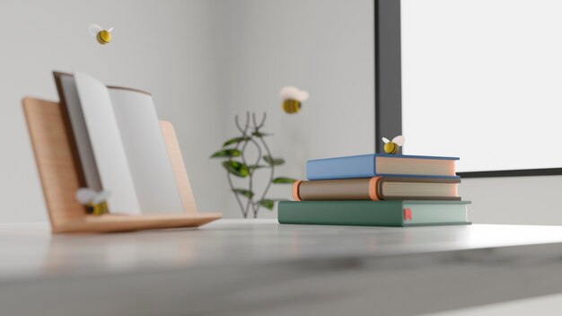 Les livres sont disposés sur la table.