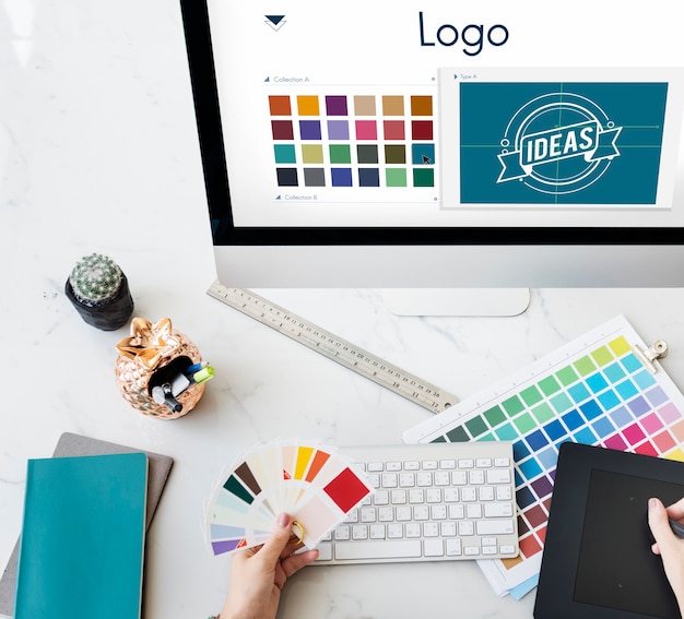 Photo gratuite logo être creative inspiration design concept