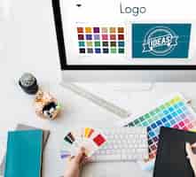 Photo gratuite logo être creative inspiration design concept