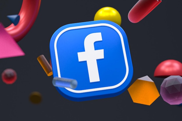 Logo facebook ig sur fond de géométrie abstraite
