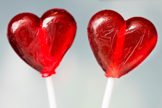 Lolliops en forme de coeur savoureux