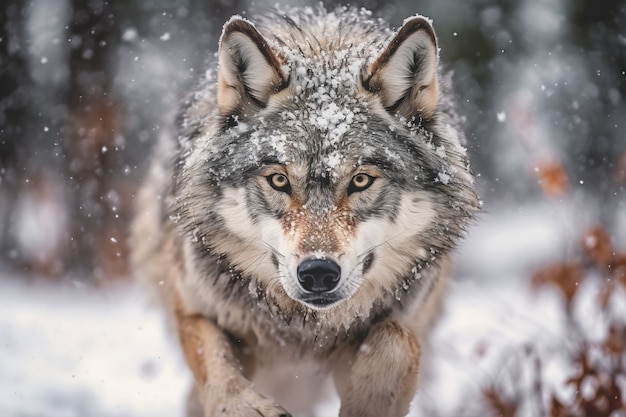 Photo gratuite loup en milieu naturel