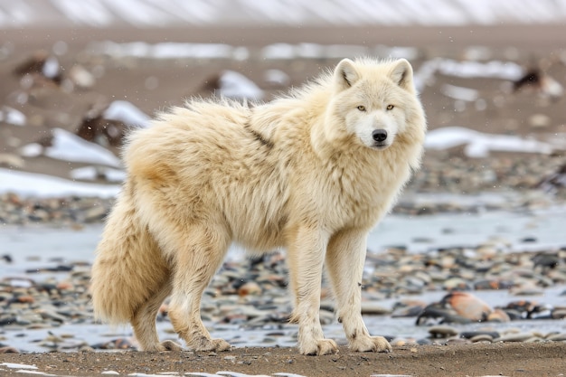 Photo gratuite le loup sauvage dans la nature