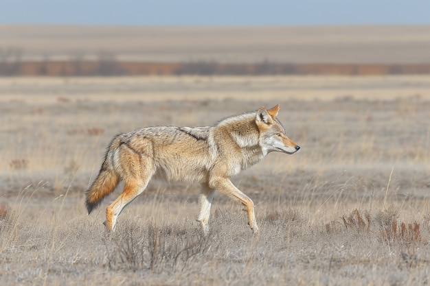 Photo gratuite le loup sauvage dans la nature