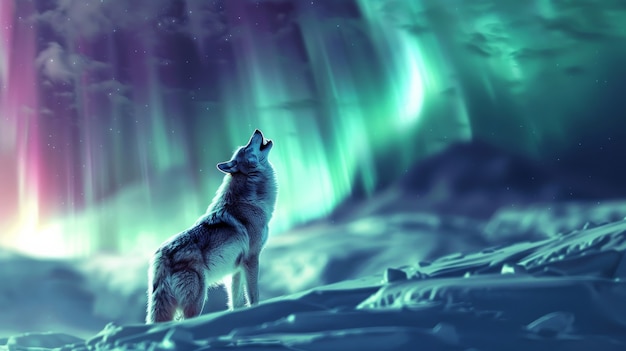 Photo gratuite le loup sauvage dans la nature