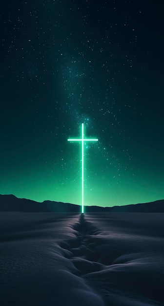 Photo gratuite la lumière brillante de la croix de jésus