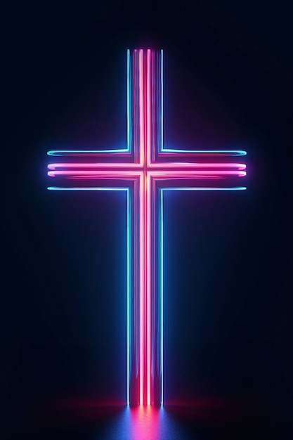 Photo gratuite la lumière brillante de la croix de jésus