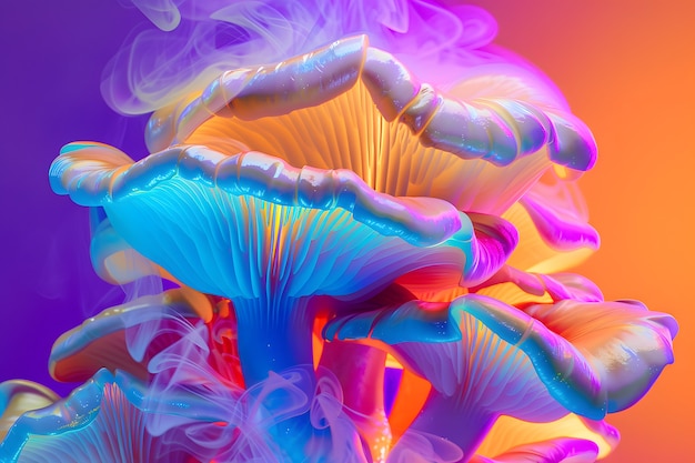 Des lumières aux couleurs vives avec des champignons et des champignins