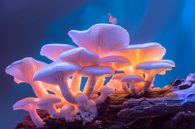 Photo gratuite des lumières aux couleurs vives avec des champignons et des champignins