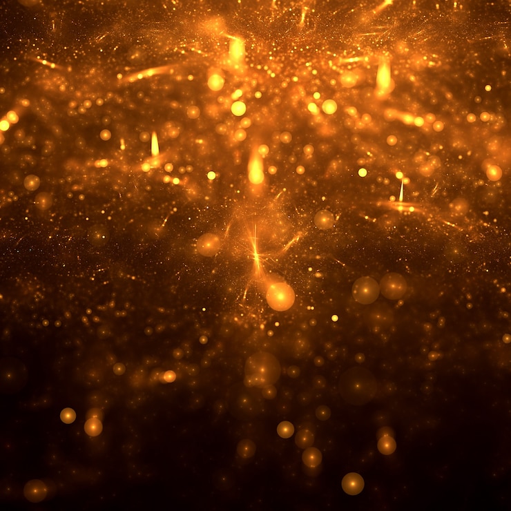 Photo gratuit lumières dorées abstraites particles fond d&#39;écran