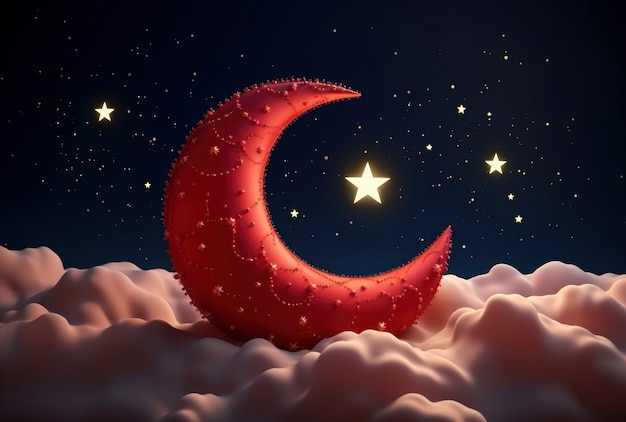 Photo gratuite lune rêveuse avec des étoiles