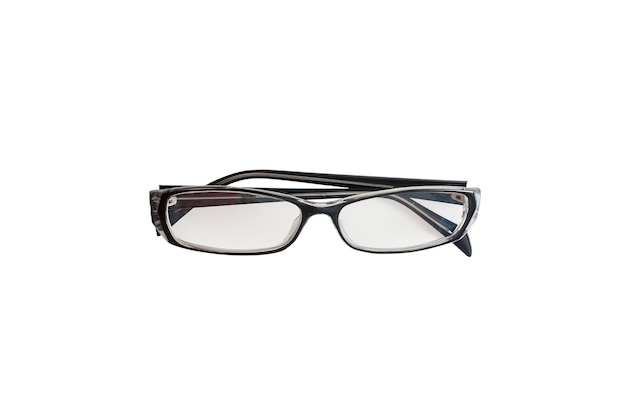 Photo gratuite lunettes noires isolées sur blanc.