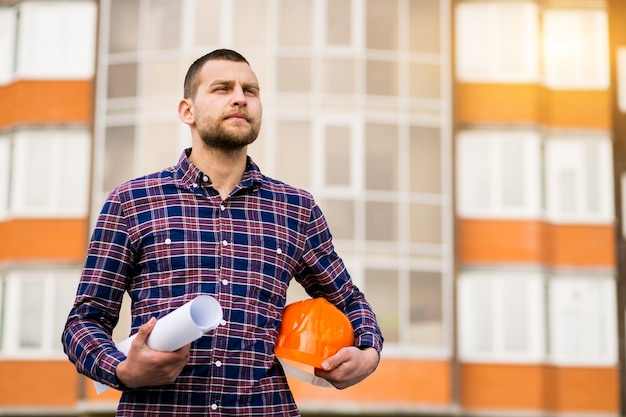 Photo gratuite m ingénieur ouvrier homme électricien