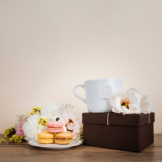 Macarons mignons tourné en studio