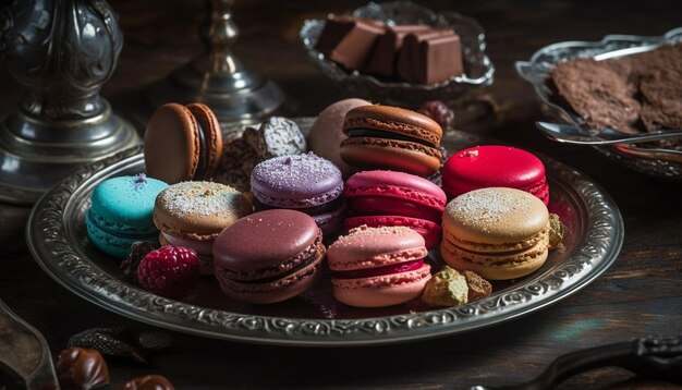 Macaroon stack une gourmandise française générée par l'IA