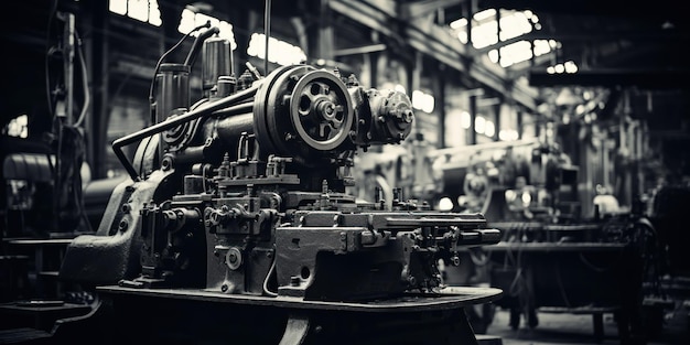 Photo gratuite des machines vieillissantes rappellent tranquillement les réalisations industrielles du passé