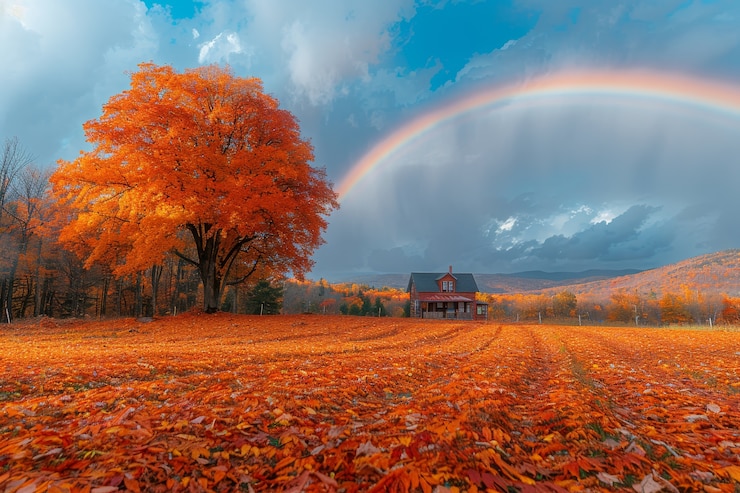 Photo gratuit le magnifique arc-en-ciel dans la nature