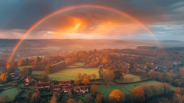 Photo gratuite le magnifique arc-en-ciel dans la nature