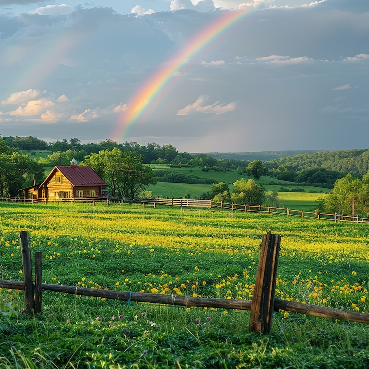 Photo gratuit le magnifique arc-en-ciel dans la nature