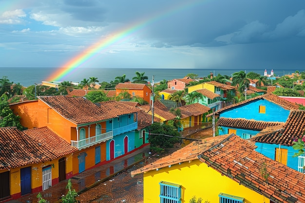 Photo gratuite le magnifique arc-en-ciel dans la nature