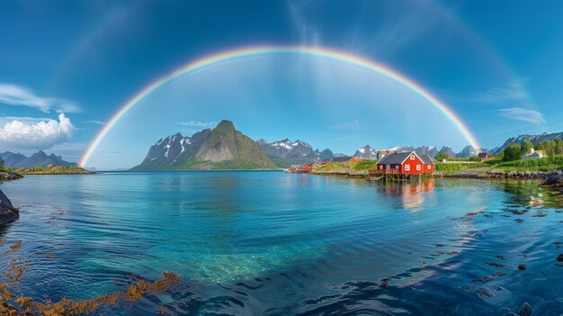 Photo gratuite le magnifique arc-en-ciel dans la nature