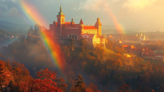 Le magnifique arc-en-ciel dans la nature