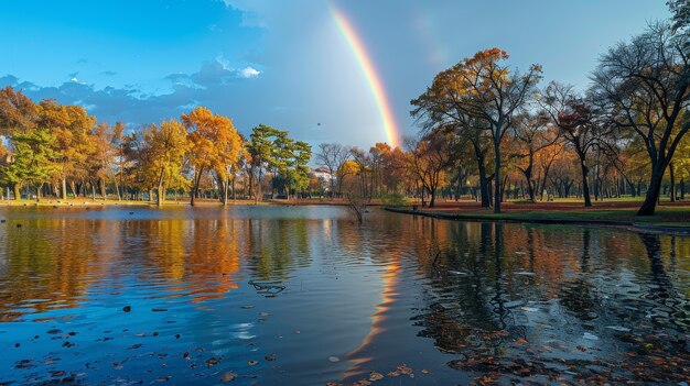 Photo gratuite le magnifique arc-en-ciel dans la nature