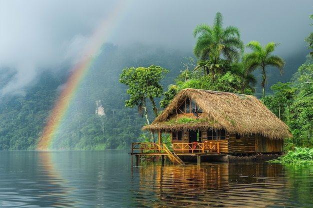 Photo gratuite le magnifique arc-en-ciel dans la nature