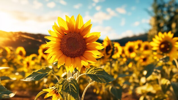 Magnifique champ de tournesols