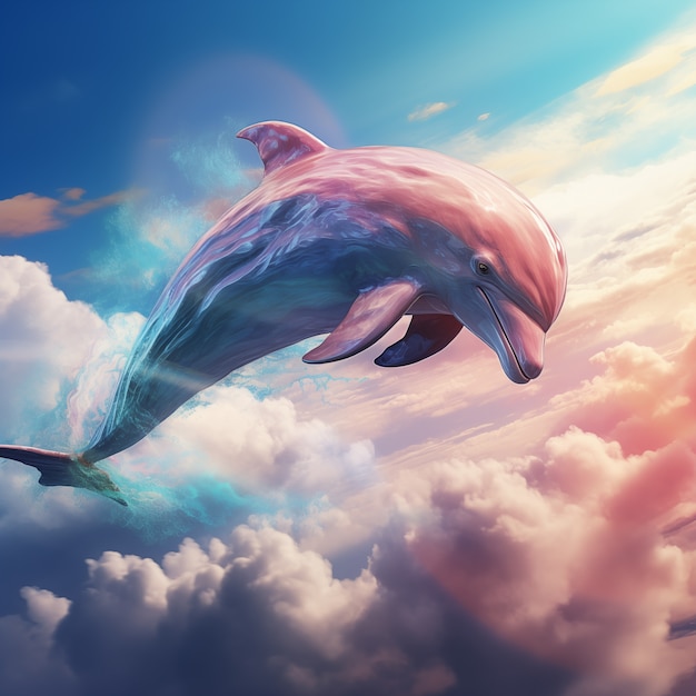 Photo gratuite le magnifique dauphin en 3d