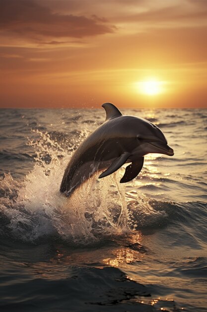 Magnifique dauphin nageant
