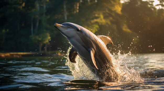 Magnifique dauphin nageant