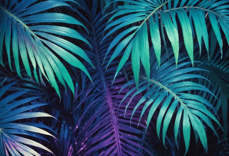 Photo gratuit un magnifique palmier aux couleurs vives