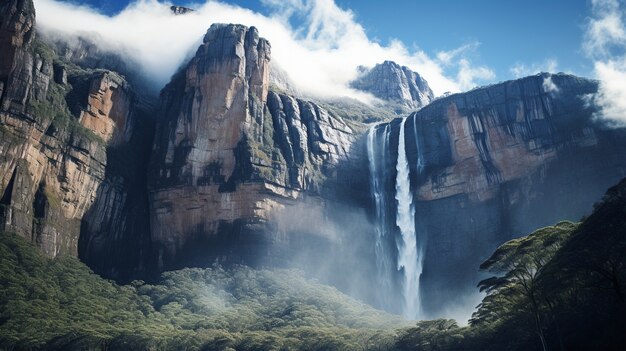 Photo gratuite le magnifique paysage naturel des chutes d'eau